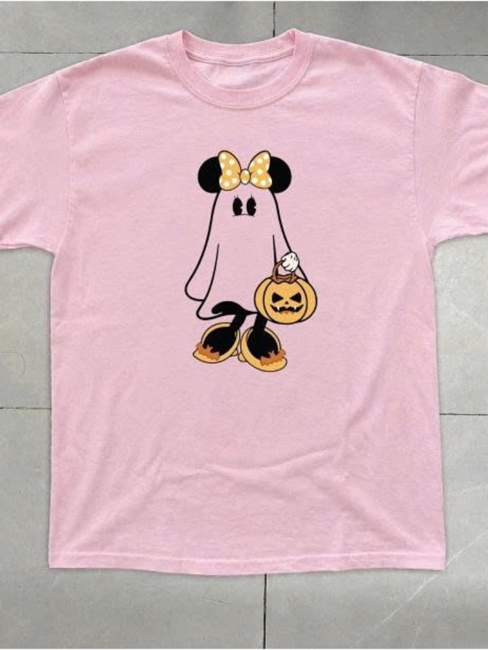 Pink Minnie Ghost Costume Tee - Cute Halloween T shirt